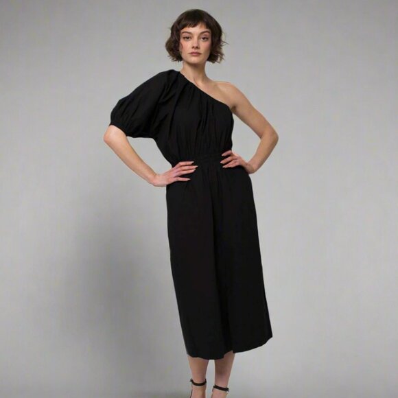 Apiece Apart black one-shoulder Palma dress, size XS, NEW WITH TAGS! - Picture 1 of 7